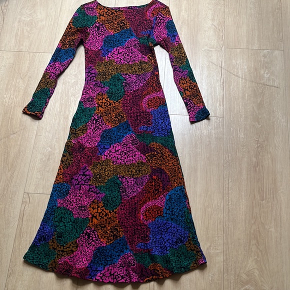 NEW! FARM RIO Rainbow Mix Jersey Dress, SIZE SMALL 0834 - Picture 3 of 8